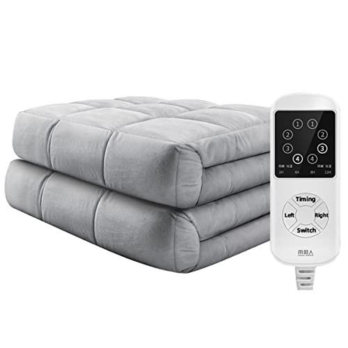 Warm Flannel Electric Heating Blanket Body Warmer, Heated Blanket King Size 4 Temperature Settings/Automatic power-off, Safe & Warm Home Use and Students Apartment, Gray,200x180m (180x150m)