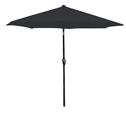 Britoniture 3M Garden Parasol Umbrella Sun Shade Outdoor Patio Balcony Crank Tilt Mechanism (Dark Grey)