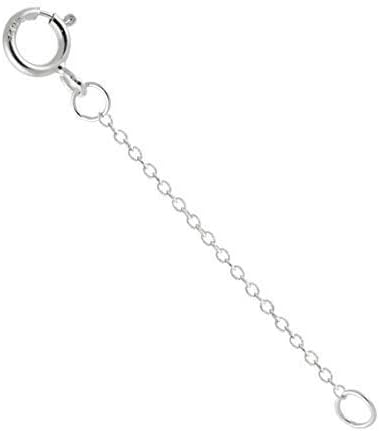 14k Solid White Gold/Yellow Gold/Rose Gold 1mm Cable Chain Necklace Extender 1" to 10"