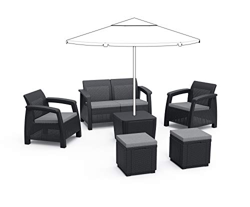 Alibert by Keter Corfu 2er Set Gartenstuhl aus Kunstoff + Corfu II Love...