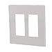 Arrow Hart Pjs262 Decorative Screw less Wall Plate, 2 Gang, 4-1/2 In L x 4.56 In W x 0.08 In T, White