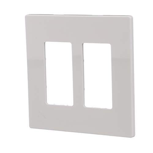 Image of Eaton PJS262W Decorator Screwless Wallplate, 2-Gang, White