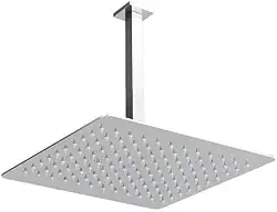 Chuveiro Ducha Slim Quadrado Metal 30x30cm Com Braço De Teto