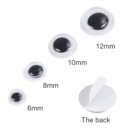 upins 1000 pcs self adhesive googly wiggle eyes for diy multi colors and sizes craft sticker eyes