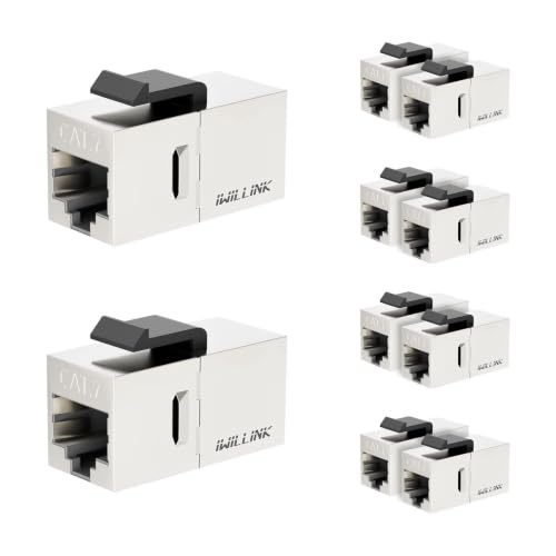iwillink CAT7 Keystone Coupler RJ45 Shielded Ethernet Coupler 10-Pack