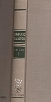 ORGANIC ANALYSIS. Volume I B002ZCVSEI Book Cover
