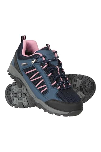 Image of Mountain Warehouse Path Womens Waterproof Walking Shoes - Breathable Ladies Shoe - Hiking Navy Adult Shoe Size 5