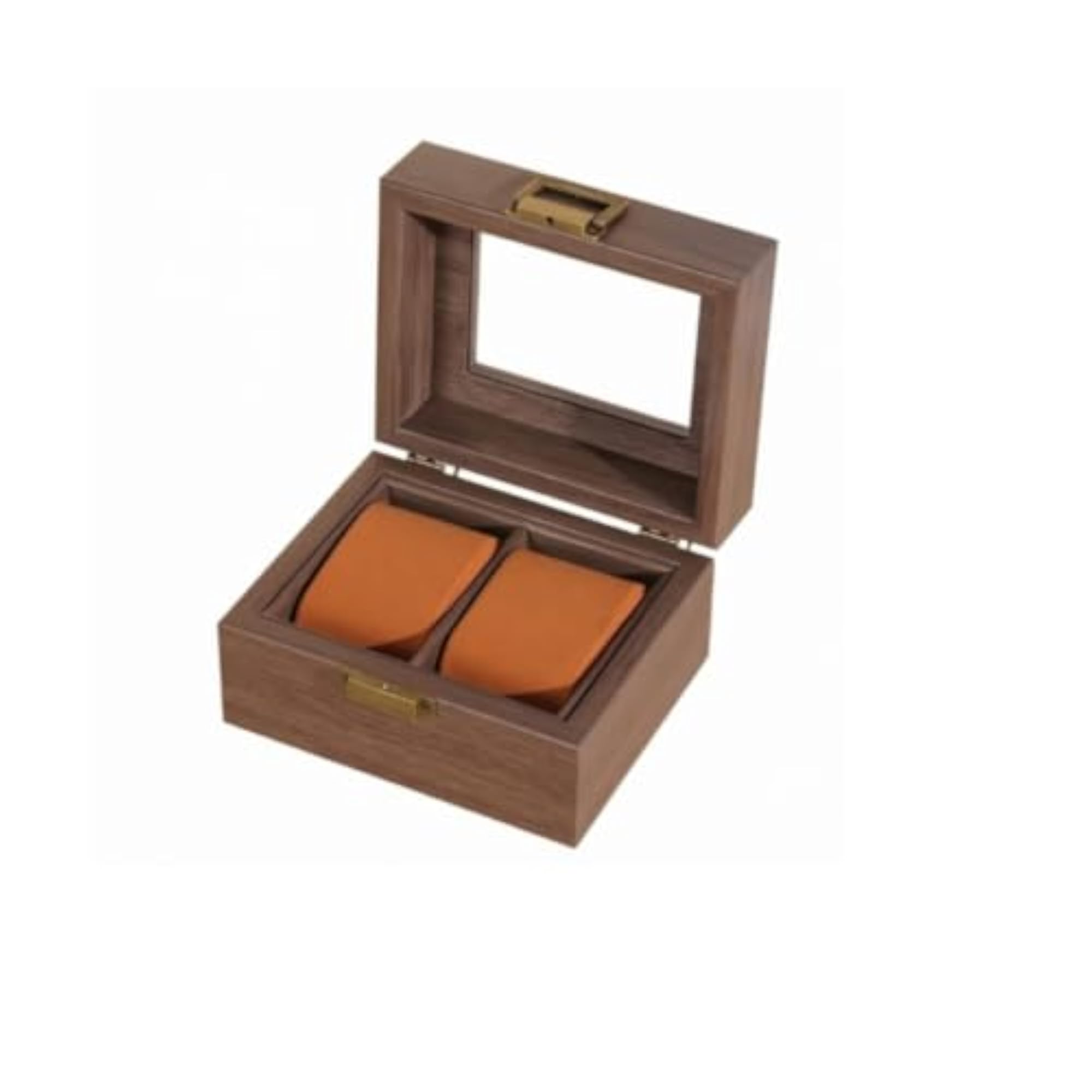 Classic Velvet Lined Watch Storage Box for 2 Watches