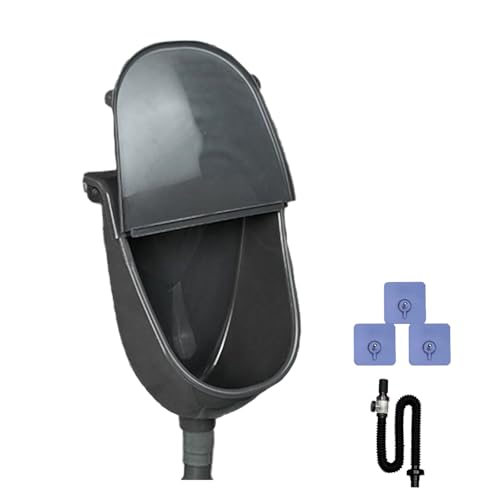 Wasserlose Urinal mit Deckel Kunststoff Urinale für Männer mit Spülfunktion für den Außenbereich Urinabscheider für Zuhause Wohnheim Garten Wohnmobil Geruchsneutrales Design(Black)