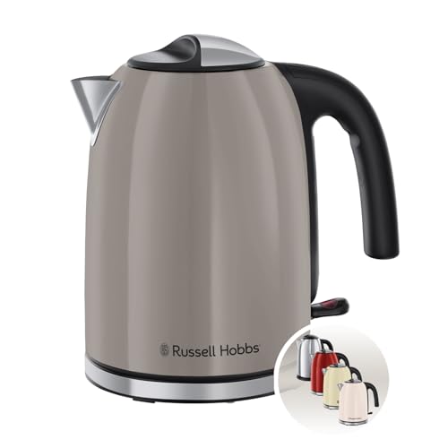 Russell Hobbs Wasserkocher [1,7L, 2400W] Colours Plus Mocha (Edelstahl-Akzente, Schnellkochfunktion,...