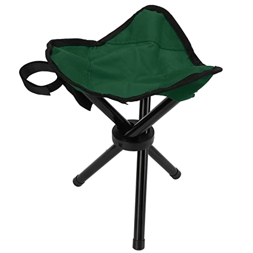 Fockety Tabouret de Camping, Tabouret trépied léger et Pliable Portable 600D, siège trépied Durable pour Adultes pour la randonnée, la Chasse, la pêche, Les Voyages, la Marche, Le Jardin, la(Vert)