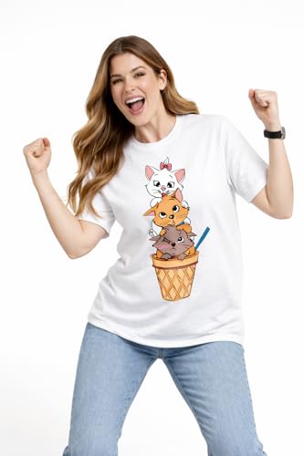 Image of Women Graphic Printed T-Shirt | Stylish Casual Half Sleeve Round Neck Cotton Tee | Trendy Printed Top for Girls & Women