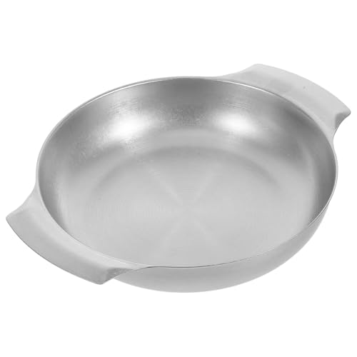 CLISPEED Olla Japonesa de Acero Inoxidable con Doble Asa Cazuela Retro para Ramen Shabu y Cocina Múltiple Resistente y Segura para Hogar y Oficina