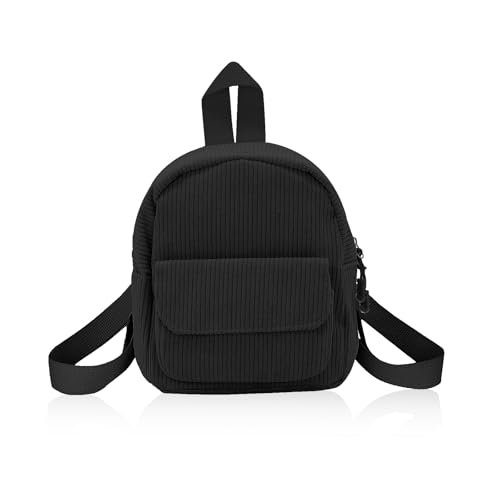 Energather Mini Rucksack, Corduan Women Backpack Damen Rucksack Klein süßer für Frauen und Mädchen, Mädchen für Reisen, Einkaufen, Spazieren (schwarz)