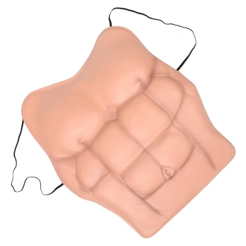 FRCOLOR torace muscolare in silicone petto maschile realistico costume muscolare finto petto finto per muscolo finto petto finto Halloween corpo finto eva Orange