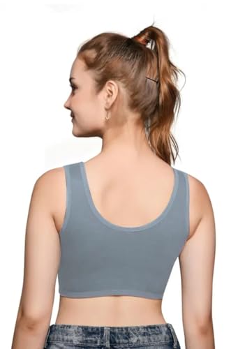 Image of Girls Cotton Sports Bra, Non-Padded, Full Coverage, Regular Broad Strap, Pack of 3, Training Bra for Gym Yoga Workout