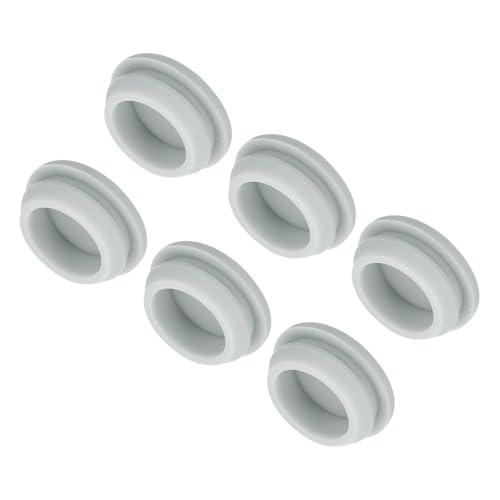 Image of MECCANIXITY 6pcs Silicone Snap in Locking Hole Plugs,21mm /0.8 Inch Mounting Diameter Narrow Groove Width 2.5mm Panel Seal Cover Round for Kitchen Bulkheads Waterproof Sealing Plugs Grey