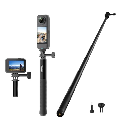 TELESIN 120cm yʎB_ ANVJp A~jE X[XXgb` ϋv œ_ HiVR[ ȂB_ ANVJ Go Pro Hero 13 12 11 10 9 Insta360 X5 X4 X