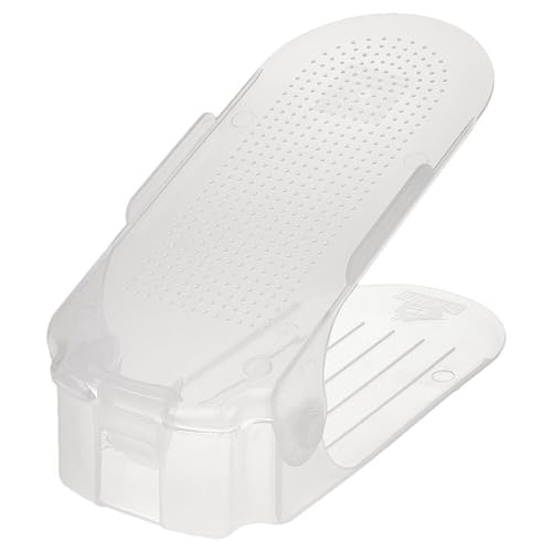 Kit 10 Organizadores de sapatos, saltos e tênis com regulagem de altura - Transparente