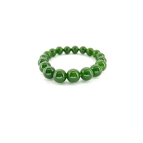Mineral Import Pulsera de Jade Nefrita Bola Lisa 10mm