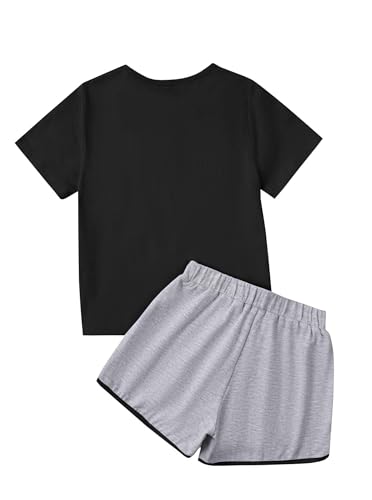 Image of Girl's 2 Piece Outfits Cute Summer T-Shirt and Graphic Shorts Clothing Sets