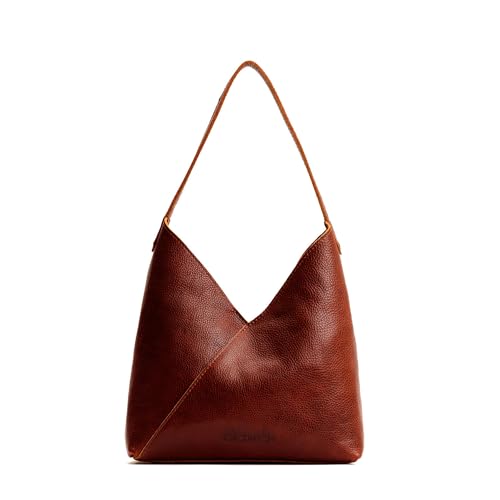 Portland Leather Goods Naomi Shoulder Bag Slouchy Leather Shoulder Bag with Adjustable Crossbody Strap & Secure Magnetic Closure Handmade from the Finest Full-Grain Hides Large Nutmeg