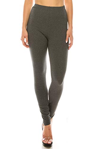 Image of Leggings Depot Women's High Waist Leggings Soft 1 inch Waistband Solid Pants - Regular, Plus, 1X3X, 3X5X