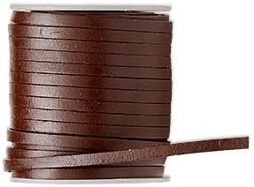 Genuine Flat Leather Lace Brown 4x1.5mm 10 Yard Section (Spool is not included)