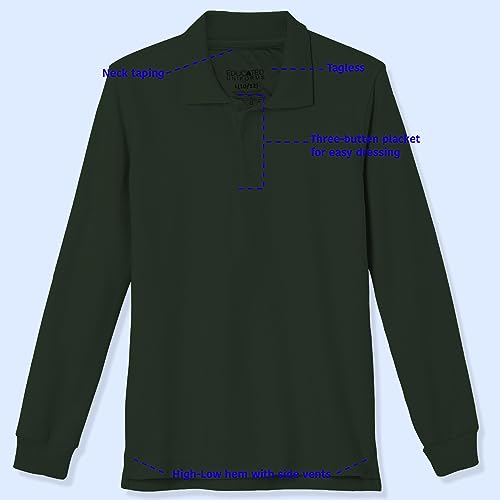 Boys 2T-20 Long Sleeve Pique Polo Uniform Shirt3