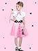 Fourluoo 6 Pcs 50s Outfit for Girls 1950s Poodle Skirt Set Pink Kids Decades Outfit with Dress Scarf Glasses Gloves Belt Socks Decades Day Old Fashion Halloween Sock Hop Costume for Girl