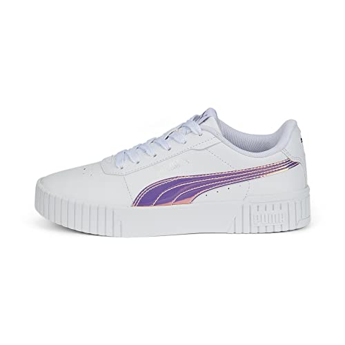 PUMA Fille Carina 2.0 Holo Jr Basket, Puma White Puma Silver, 39 EU PUMA Fille Carina 2.0 Holo Jr Basket, Puma White Puma Silver, 39 EU