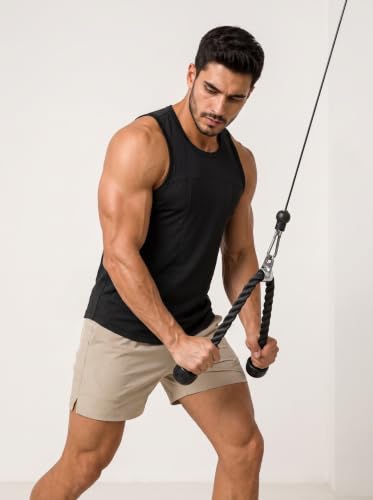 Image of CHKOKKO Men's Workout Gym T-Shirt Lightweight Sleeveless T-Shirt
