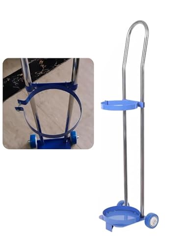 Oxygen Cylinder Holder Wheeled Oxygen Tank Trolley Stand, Mobile Cylinder Holder, Rolling Oxygen Tank Trolley for Transport, Suitable For 20L Cylinders (H 110cm (43x2.7x6.6in))