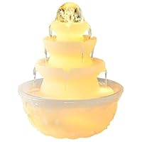 滝 インテリア クリスタルフ 噴水滝の噴水 カラフルな LED ライト付き 水 流れる ...