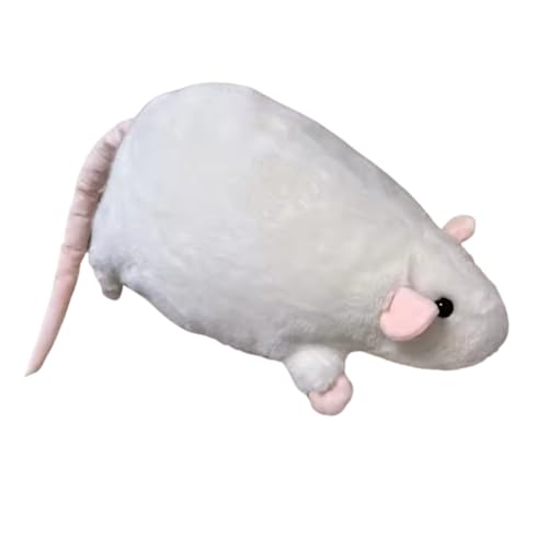 Image of White Mouse Plush Realistic Albino Rat Stuffed Toy
