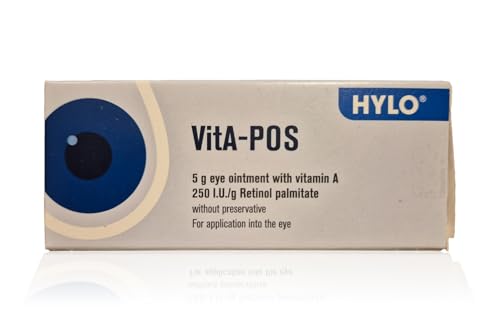 VitA-POS Eye Comfort Ointment – Vitamin A (Retinol Palmitate) Nighttime Eye Moisturizer, Protective Hydrating Barrier for Dry Area, Preservative-Free - 5g