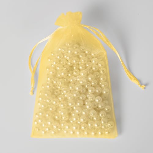 Image of YHJZ 100PCS Gold Organza Bags, 4x6 Inch Small Mesh Bags Drawstring, Jewelry Gift Bags for Wedding, Party, Festival