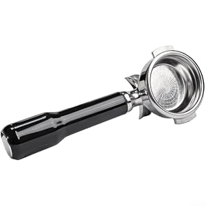 Porte-filtre expresso en acier inoxydable pour machine à café E61, porte-filtre à double bec de 58 mm avec poignée ergonomique, panier non pressurisé compatible avec