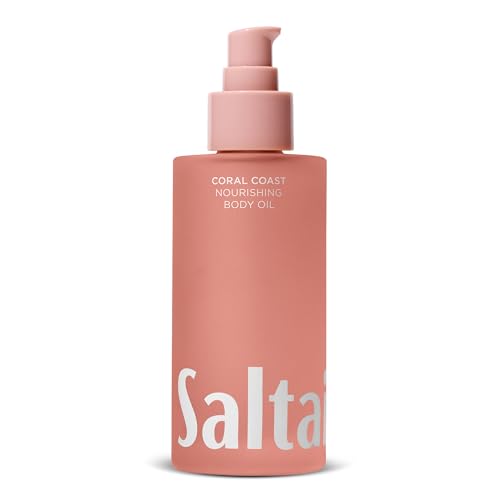 Saltair Body Oil Silky After Shower and Bath Dry Oil for Women and Men Non-Greasy Well-Absorbing Moisturizer for Hydrating Dry Skin Coral Coast Scent 4oz