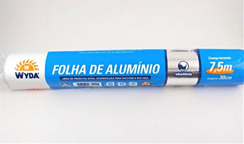03 Rolo Papel Alumínio 30cm X 7,5m Wyda Resistente