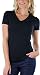 ToBeInStyle Women's Short Sleeve V-Neck Basic T-Shirt - Black - S