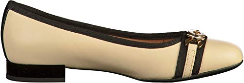 Geox Women's D Wistrey C Ballet Flats, Beige (Cream/Black C0538), 3.5