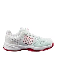 Wilson Mädchen Tennisschuhe, KAOS JUNIOR QL, Hellgrün/Weiß/Pink, 34 2/3, Für alle Bodenbeläge, Alle Spielertypen, WRS327930E025