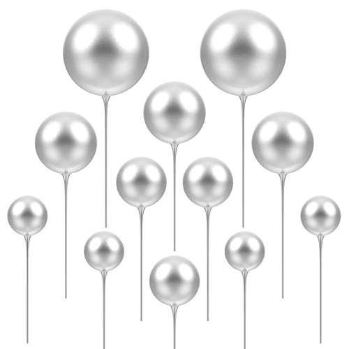 NUOBESTY 12piezas Complemento De Decoración De Pasteles Bolas Redondas Adornos Para Tartas Decoraciones Para Fiestas Bolas Decoración Pastel