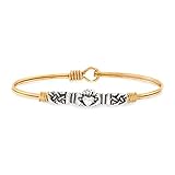 Luca + Danni Claddagh Bangle Bracelet, Irish Friendship Jewelry Gift for Women, Girls, Wear as Singl