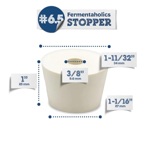 4-Pack Drilled #6.5 Rubber Stoppers