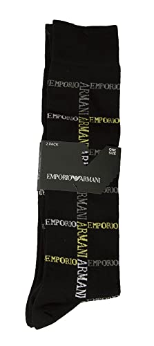 Chaussettes hautes Emporio Armani homme de luxe en coton d'Égypte lot de 2