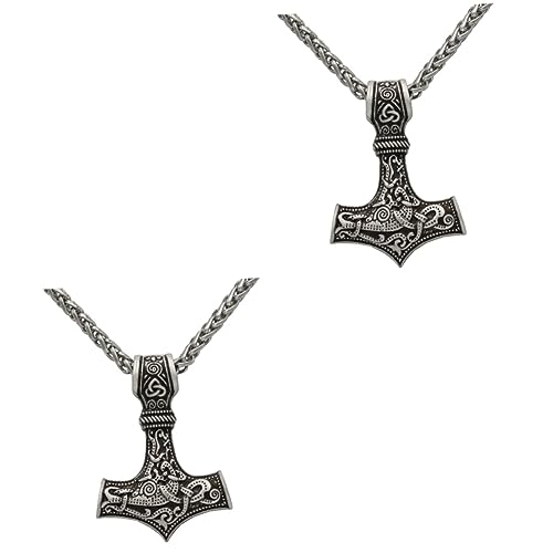 GALPADA 2piezas Collar De Martillo Retro Para Hombre Joyería De Aleación Estilo Vikingo Accesorio Chic Para Decoración De Cuello