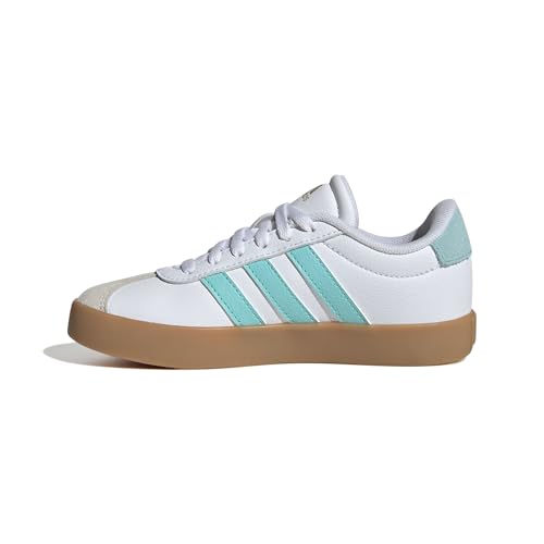Adidas Unisex-Kids VL Court 3.0 White/Flash Aqua/Alumina 5.5