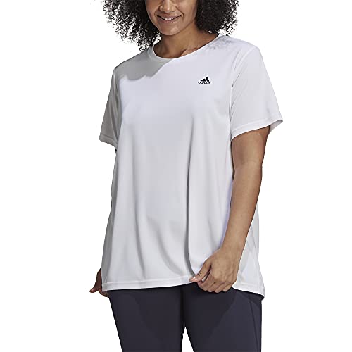 Image of Adidas Women's Aeroready Designed 2 Move Sport Tee T-Shirt, White/Black, 1X